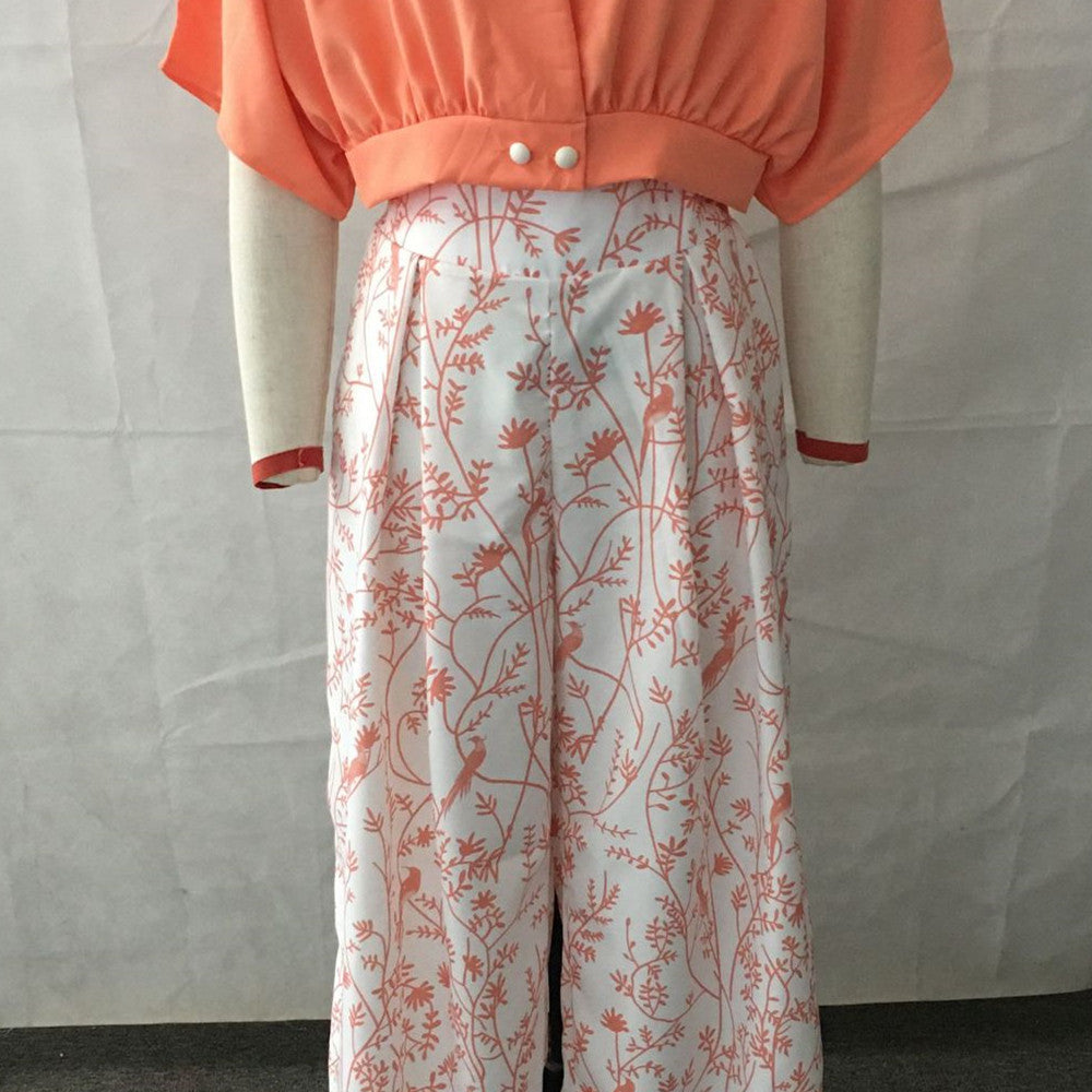 Printed Wide-Leg Pants