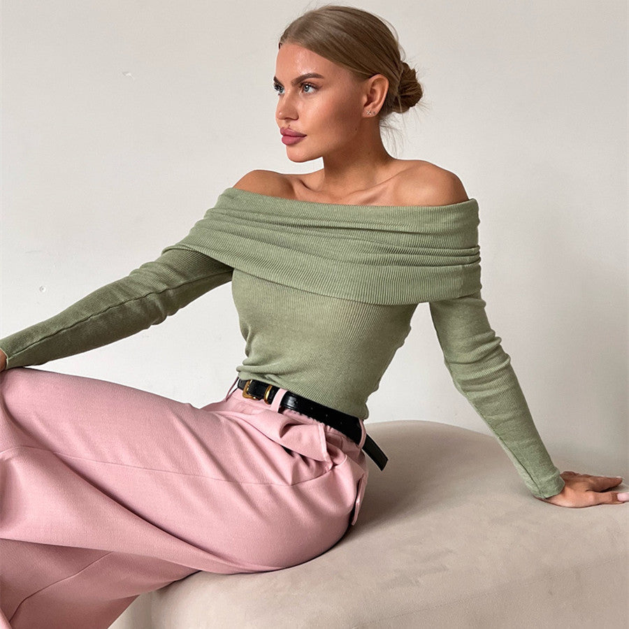 Slim-Fit Cashmere Off-Shoulder Sweater
