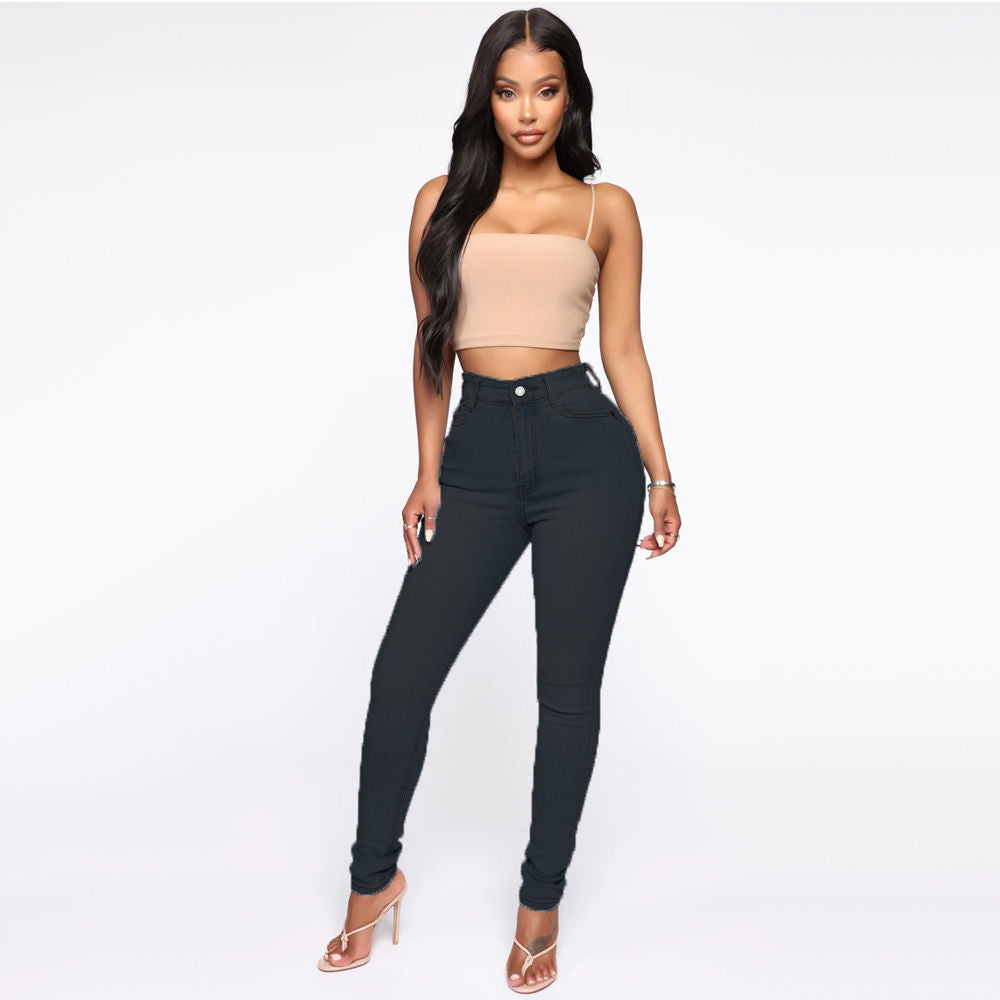 High Waist Slim Jeans