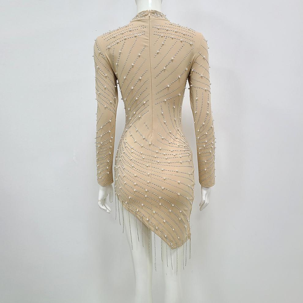 Rhinestone Side Seam Short Dress