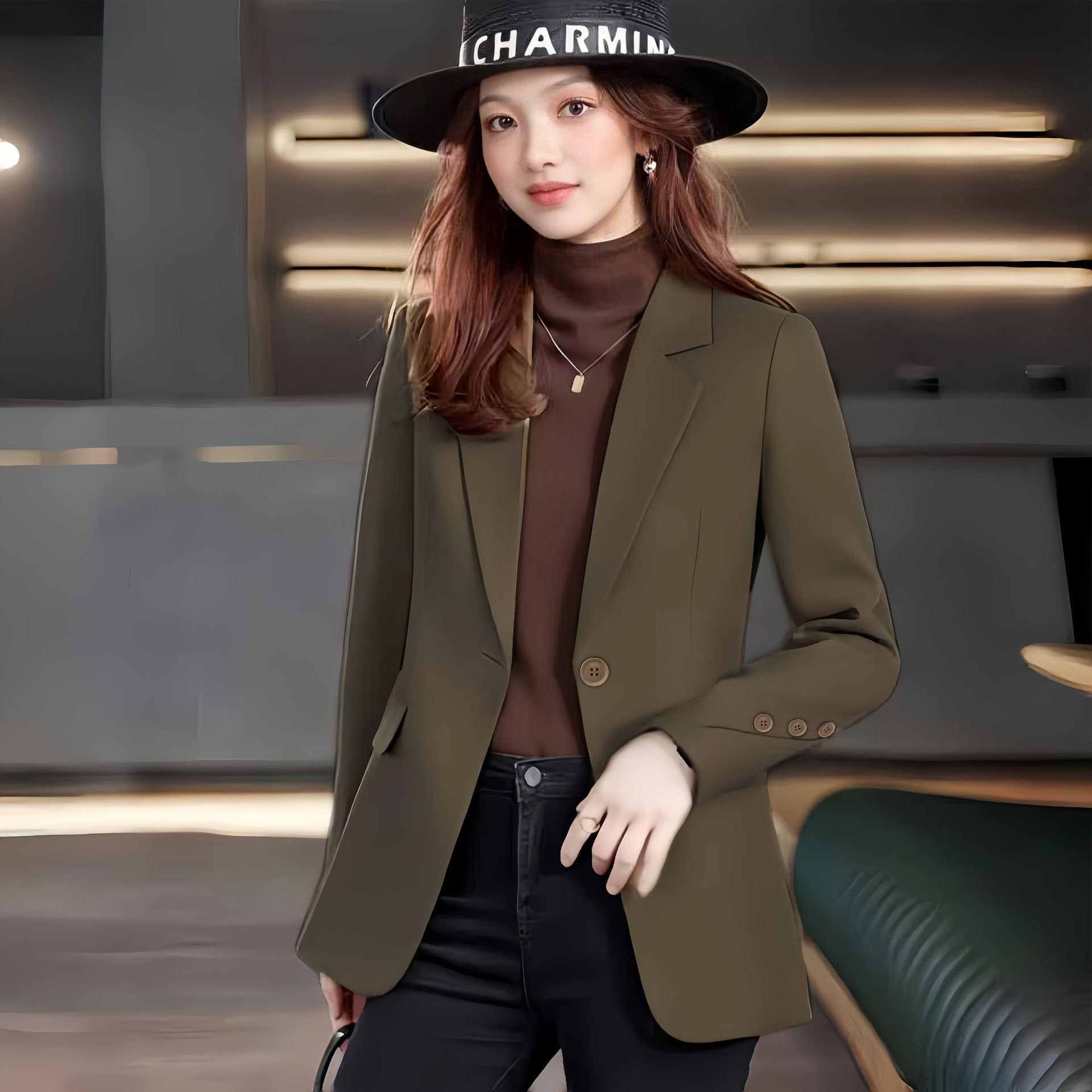 Korean Loose Brown Suit