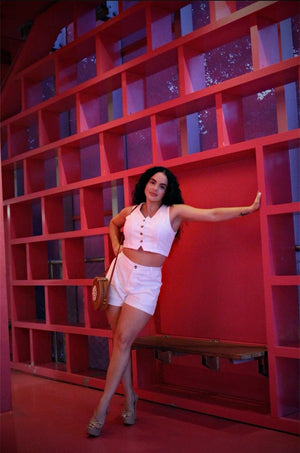 pantalón corto blanco