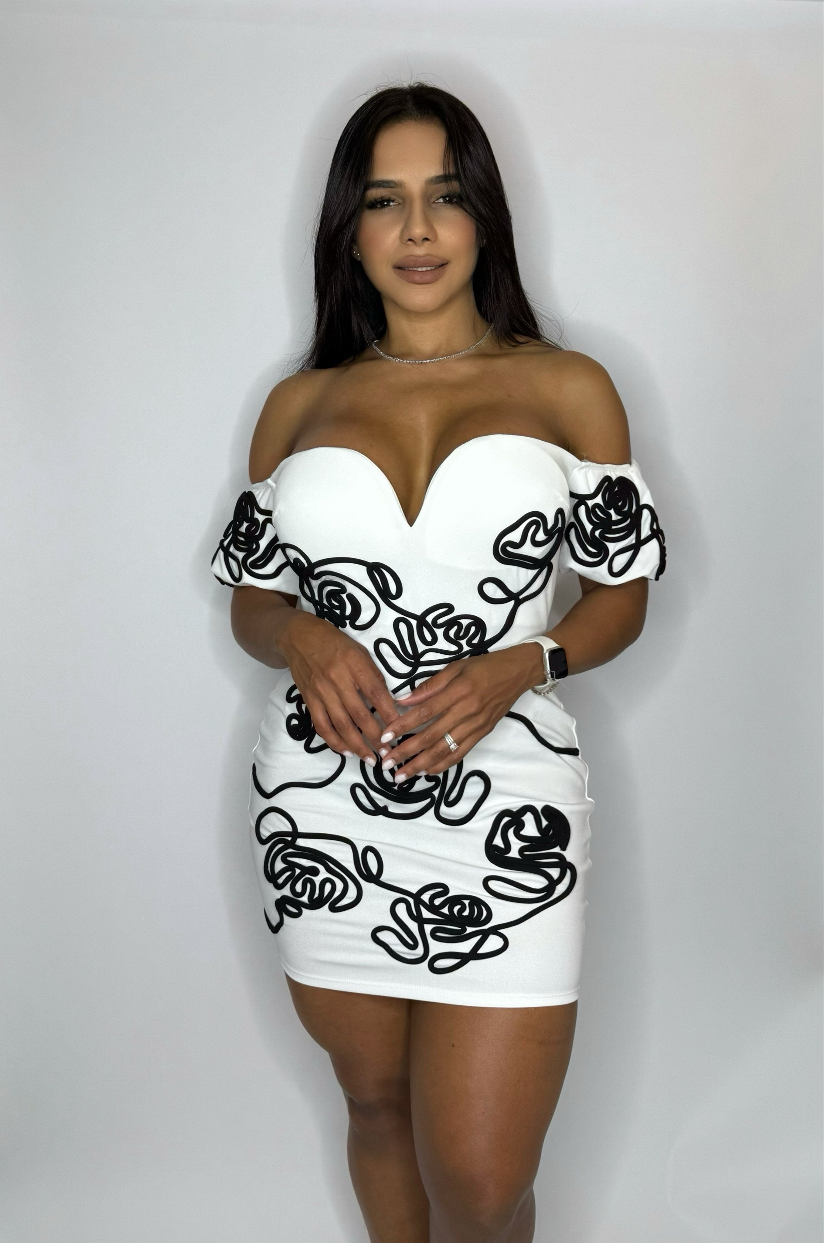 Floral White Short dress