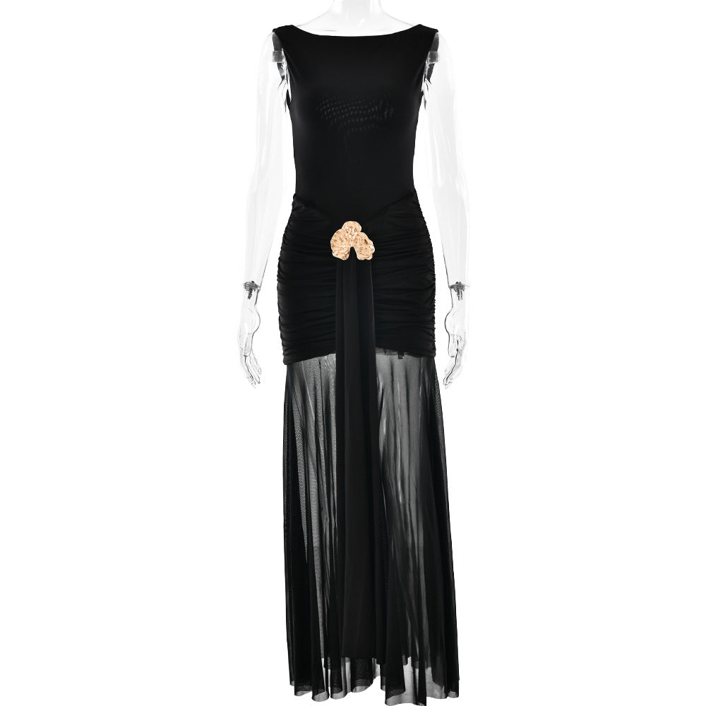 Backless Split Waist Dress
