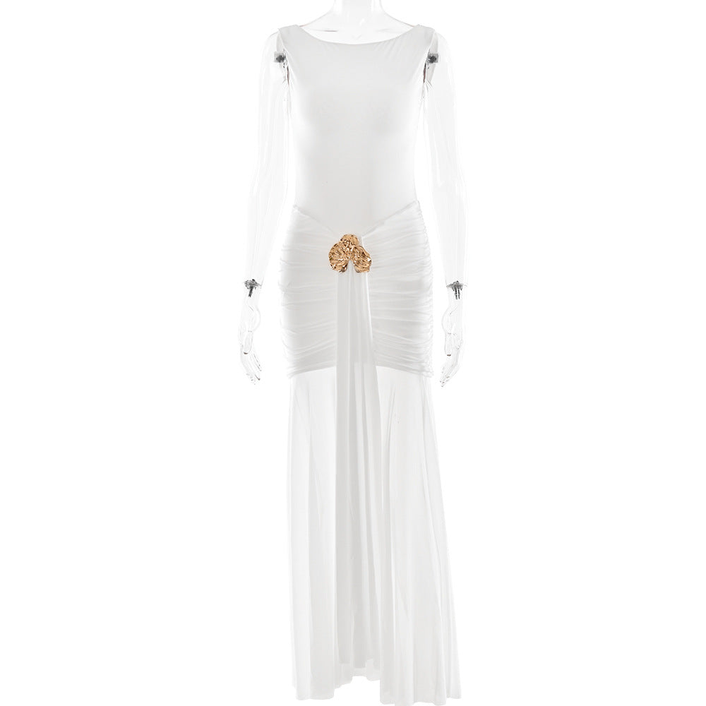 Backless Split Waist Dress