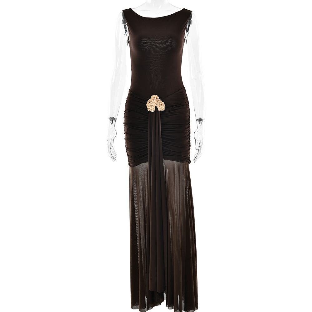 Backless Split Waist Dress