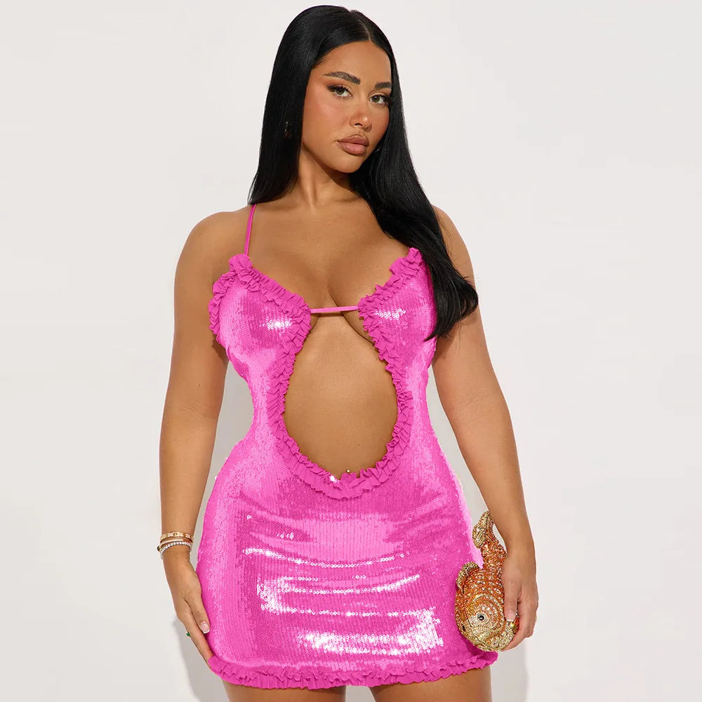 Luxury Hollow Mini Dress