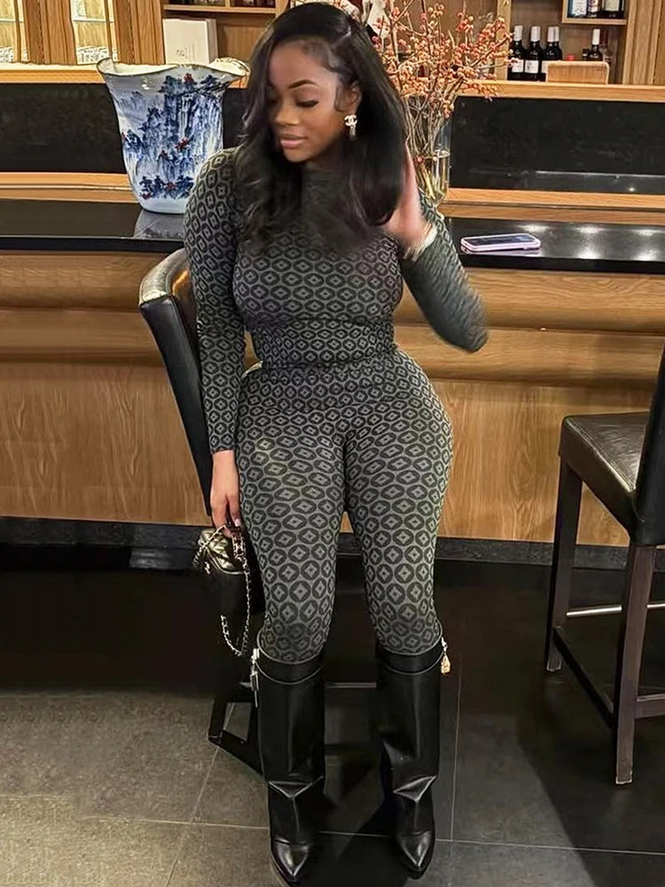 Fashion Printed 2 Piece Set Women