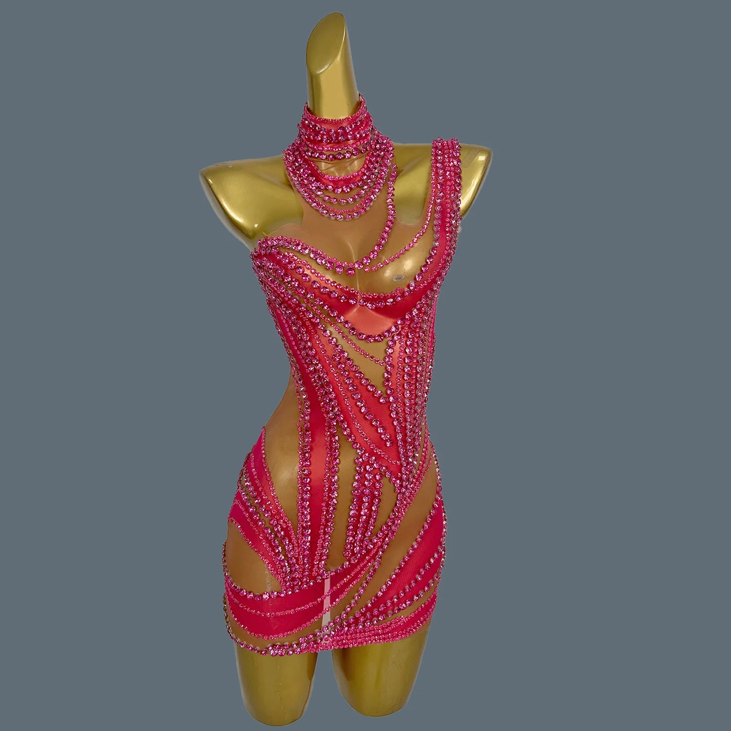 Short Dress Sparkly Rhinestone Evening