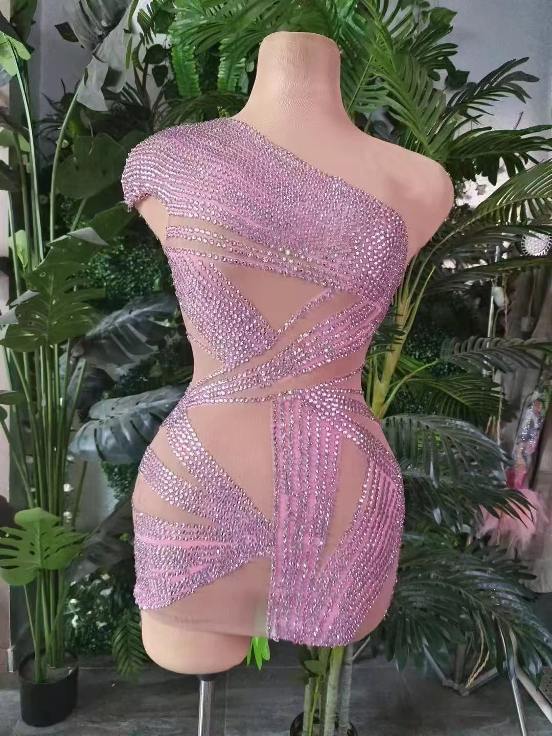 Sparkly Rhinestones Sleeveless Dress