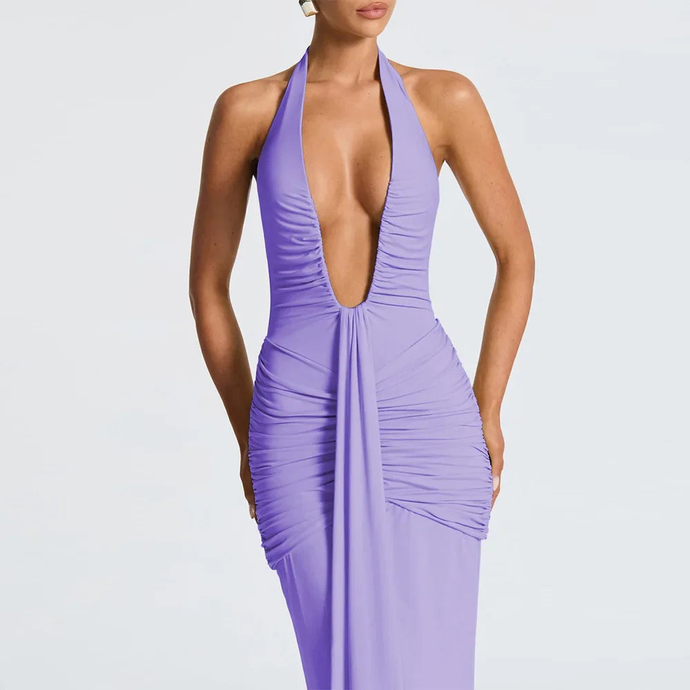 Deep V Fish Tail Dress