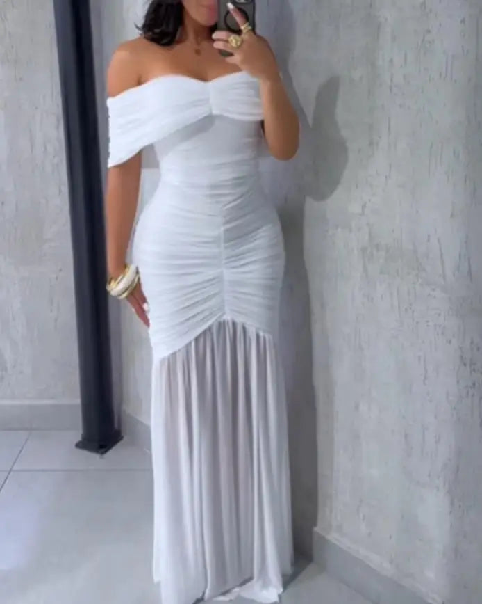 Spring New Off Shoulder Hem Party Dress