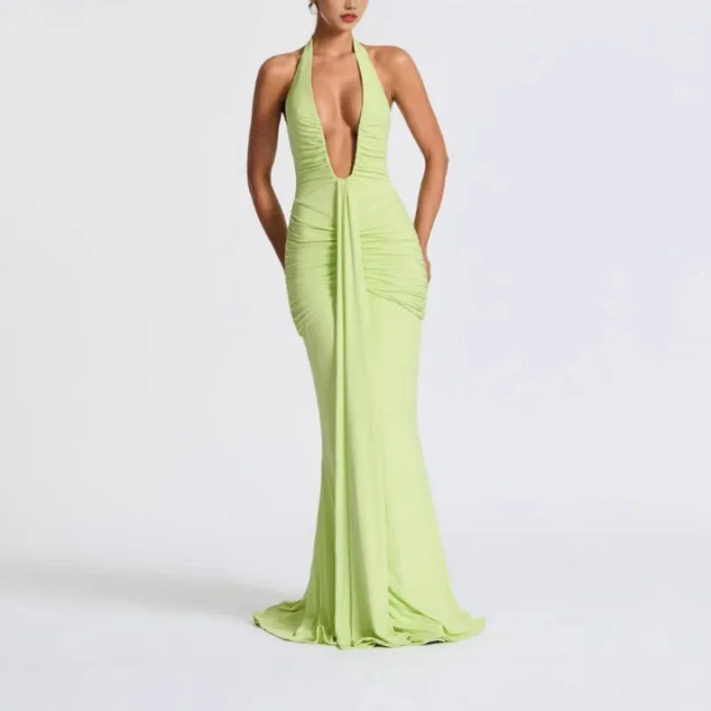 Deep V Fish Tail Dress