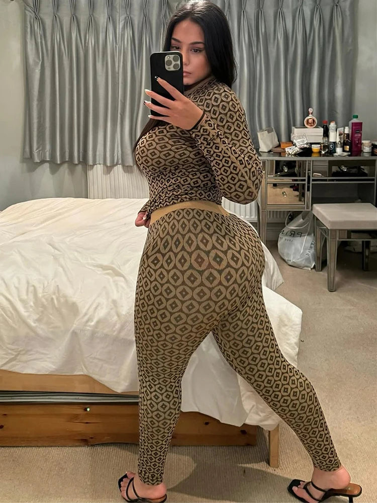 Fashion Printed 2 Piece Set Women