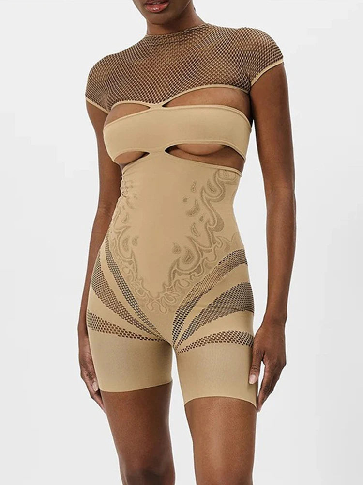 Sexy Hollow Out Sheer Romper