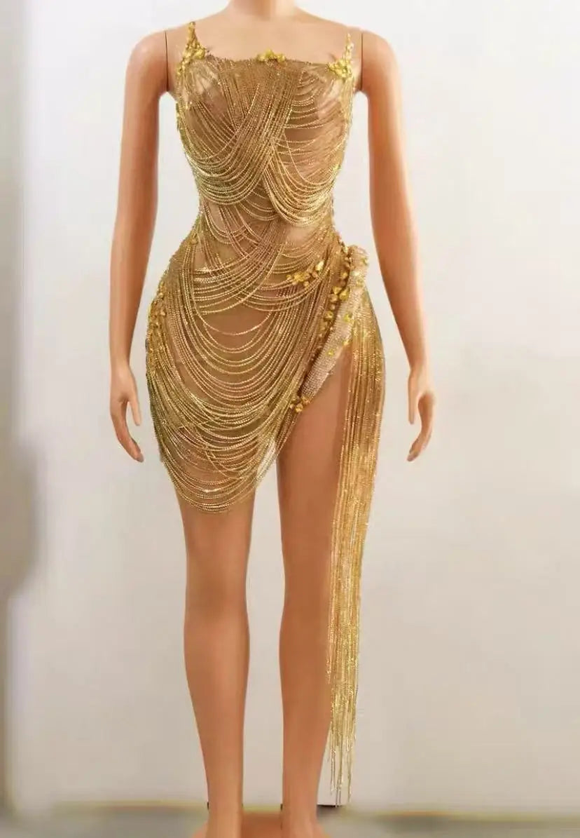 Sexy Rhinestone Party Dress