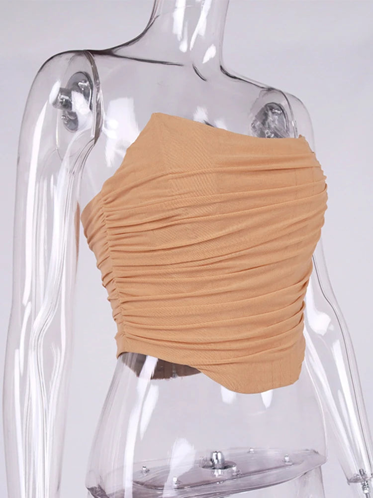 Strapless Mesh Bustier Corset Top