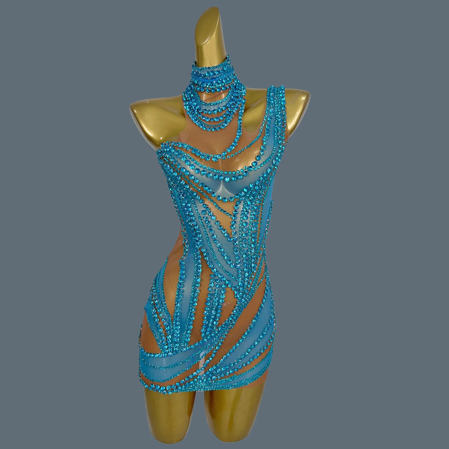 Short Dress Sparkly Rhinestone Evening