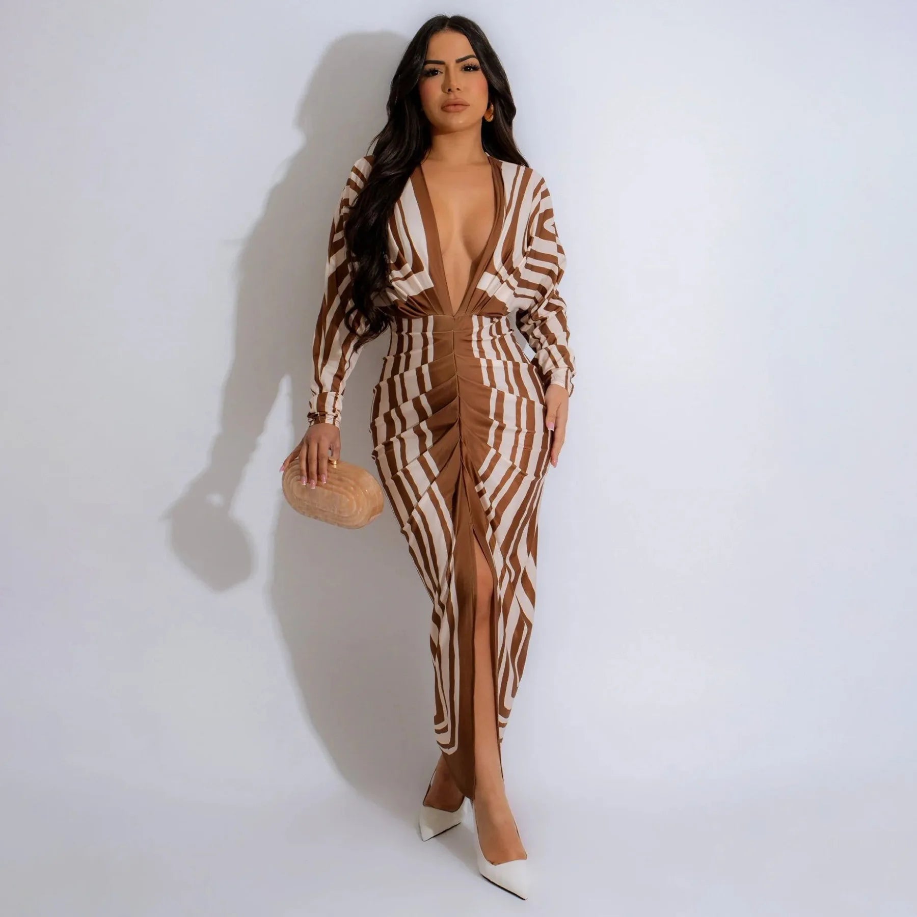 Fashion Pleated Tight Fitting Dress