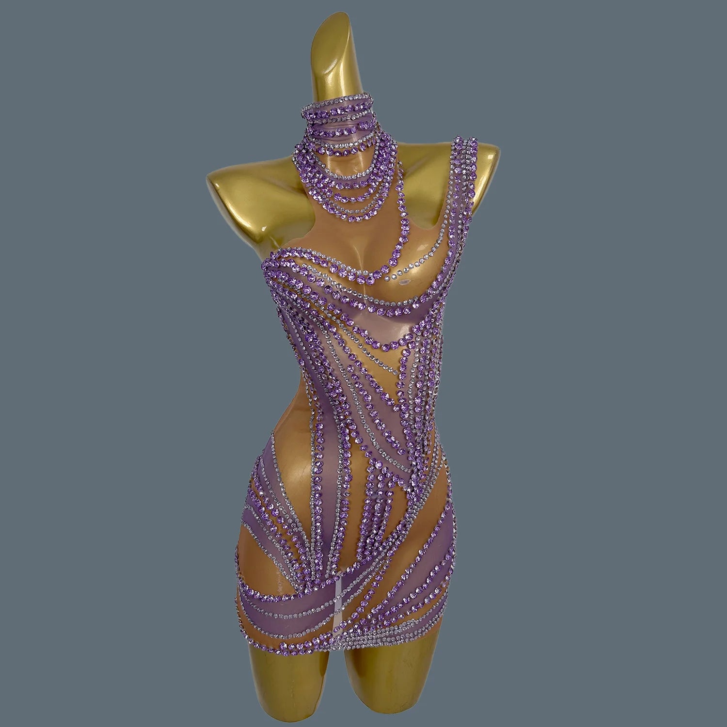 Short Dress Sparkly Rhinestone Evening