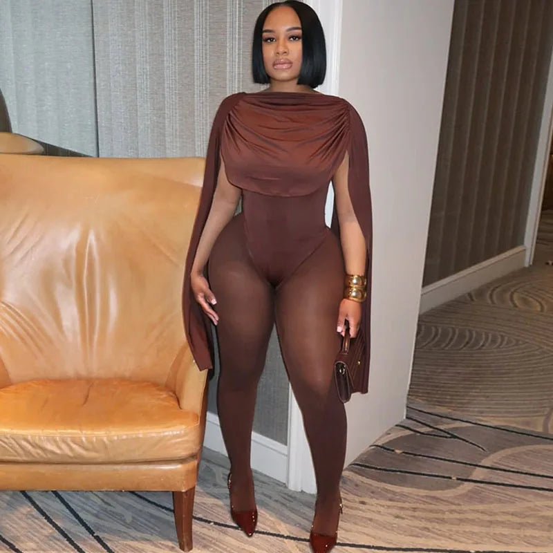 Ruched Jumpsuit  with tights