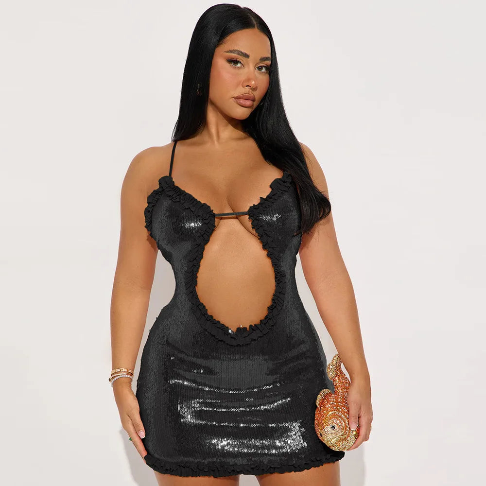 Luxury Hollow Mini Dress