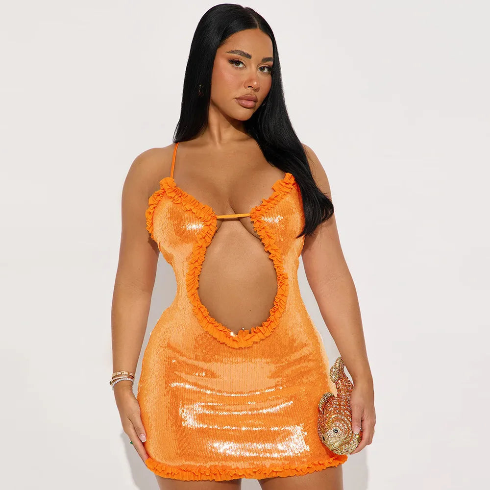 Luxury Hollow Mini Dress