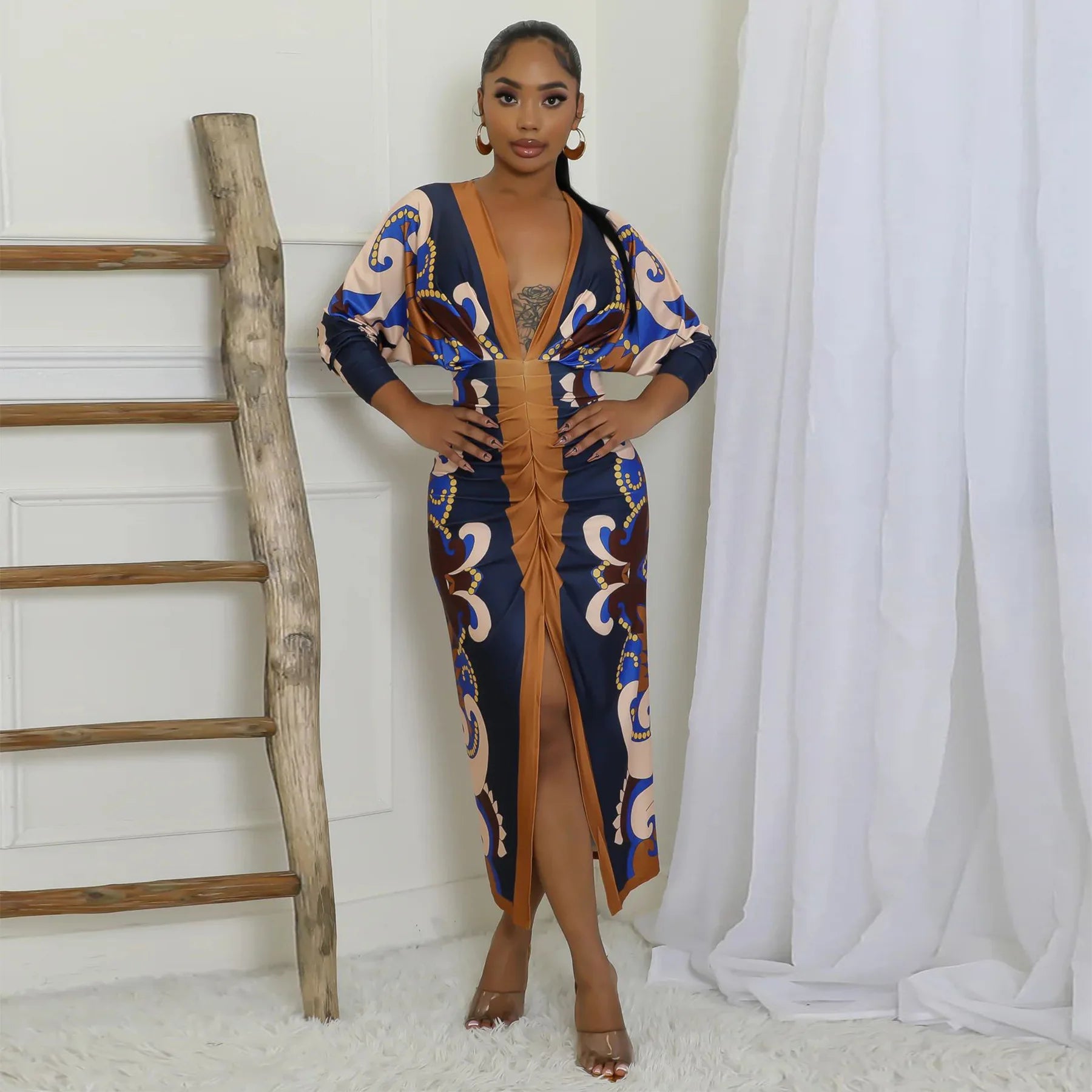 Fashion Pleated Tight Fitting Dress