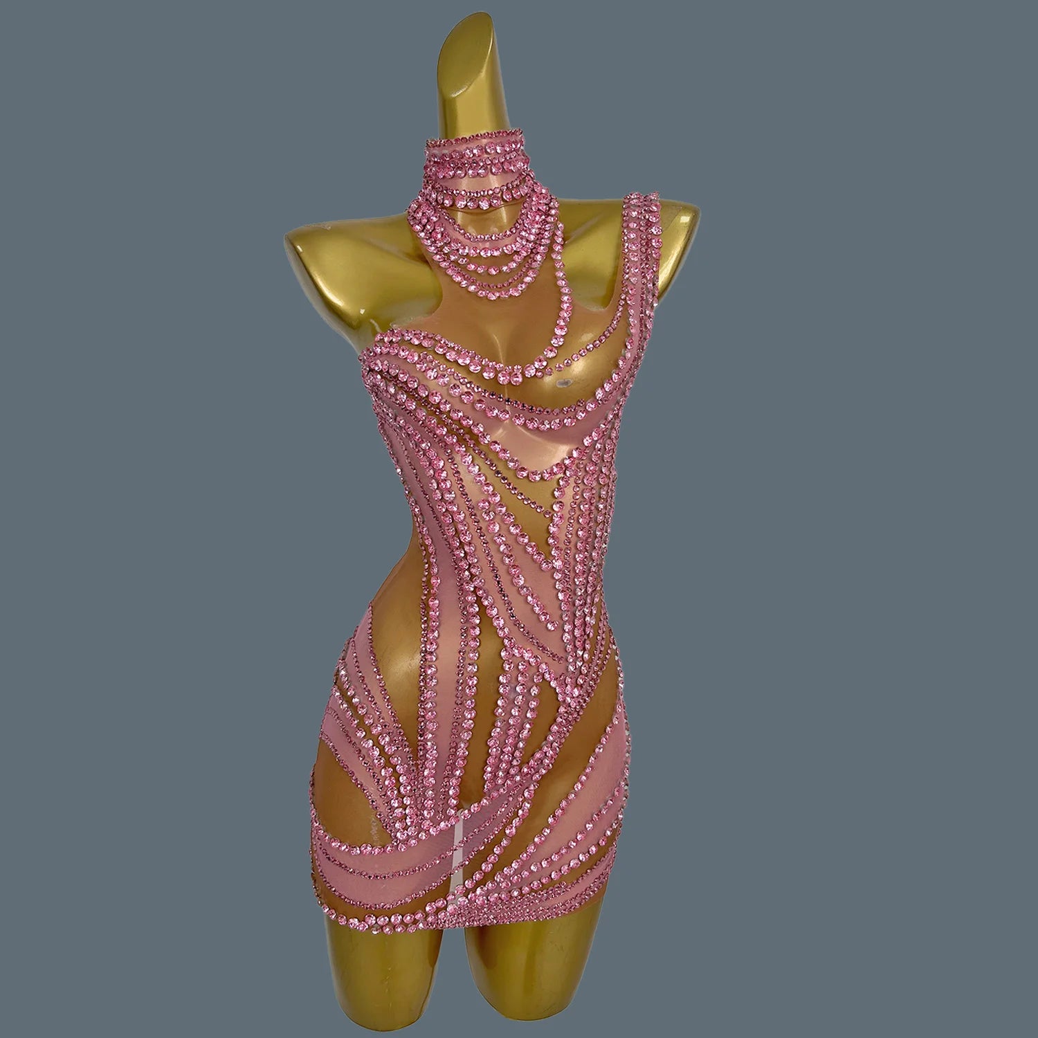 Short Dress Sparkly Rhinestone Evening