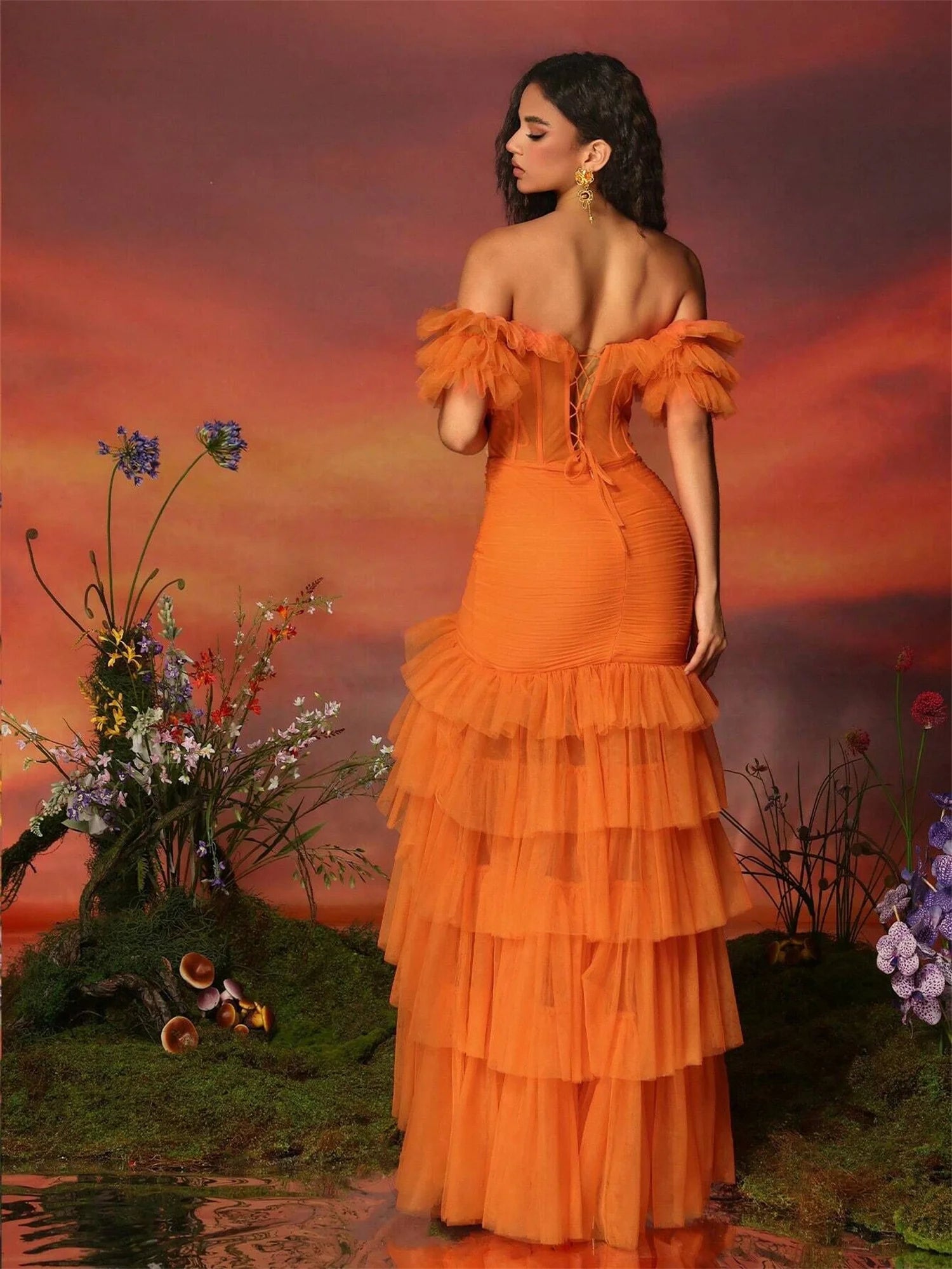 Elegant Off Shoulder Mermaid Evening Dress