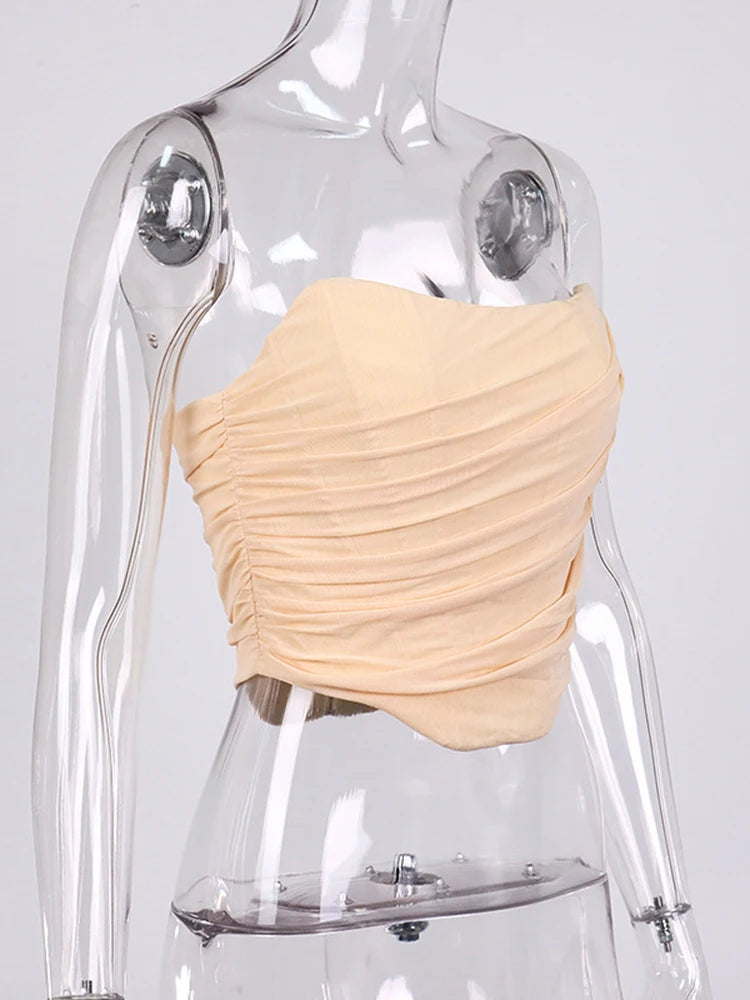 Strapless Mesh Bustier Corset Top