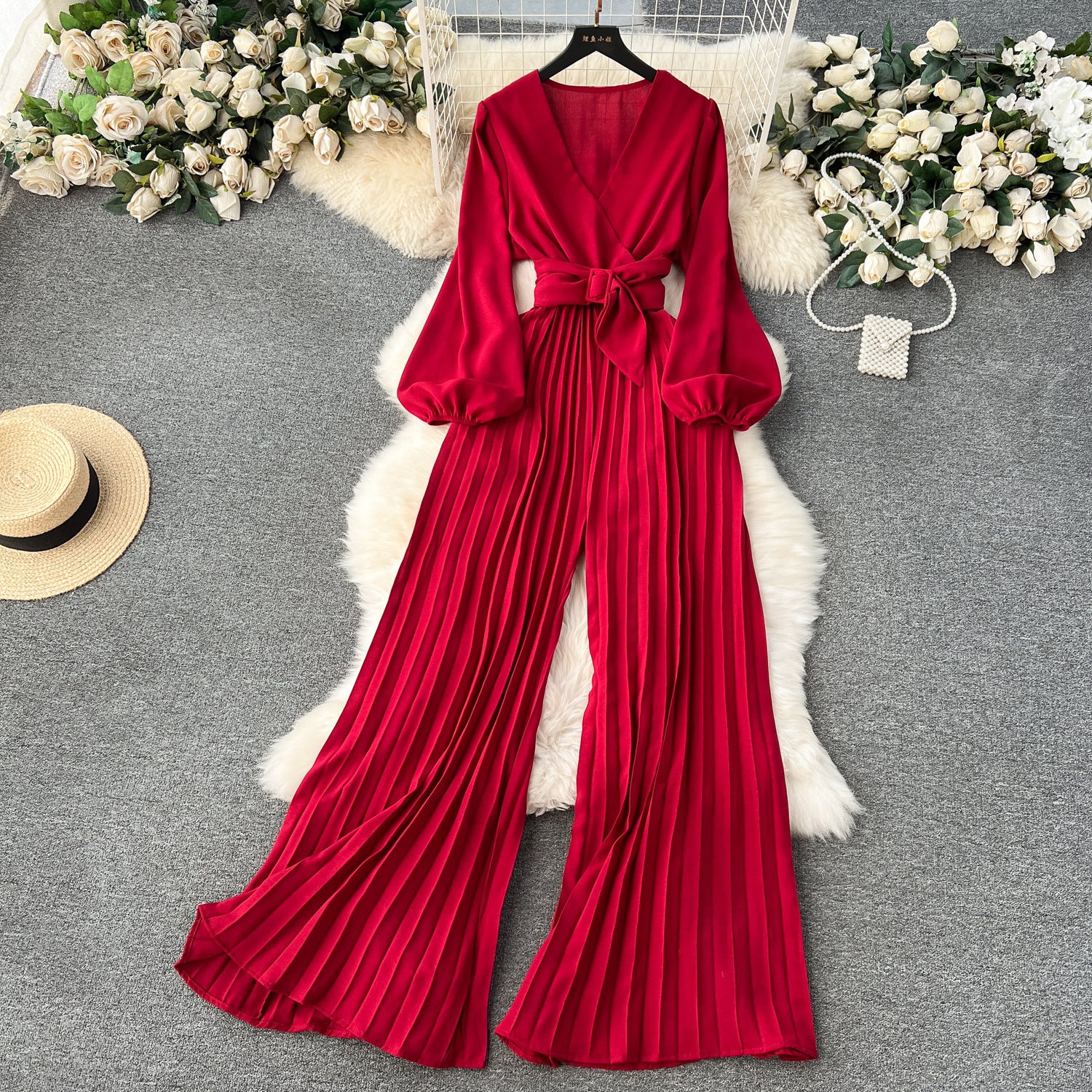 Puff Sleeve Women's Fashion Jumpsuit