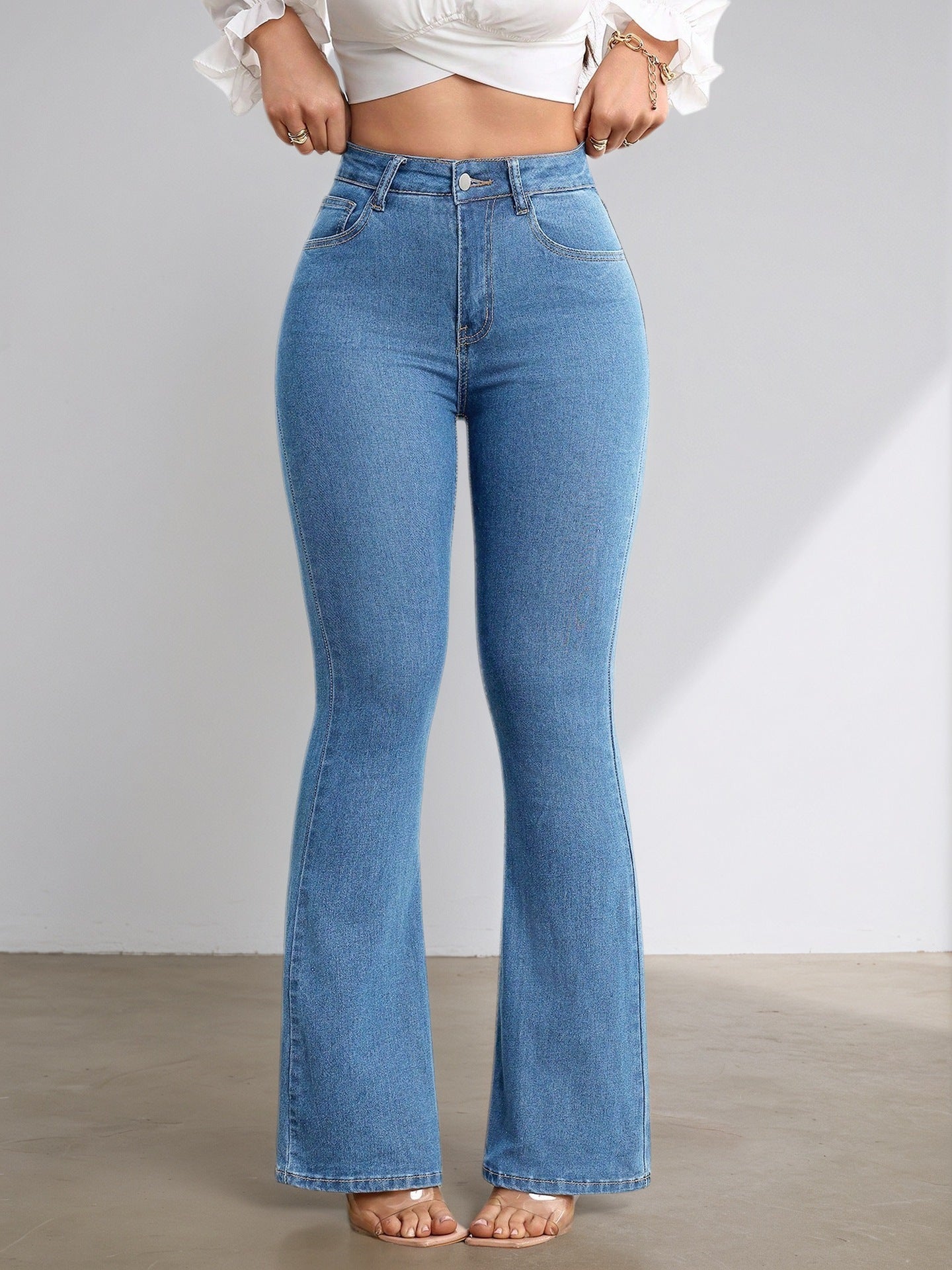 Elegant High Waist Flare Pants
