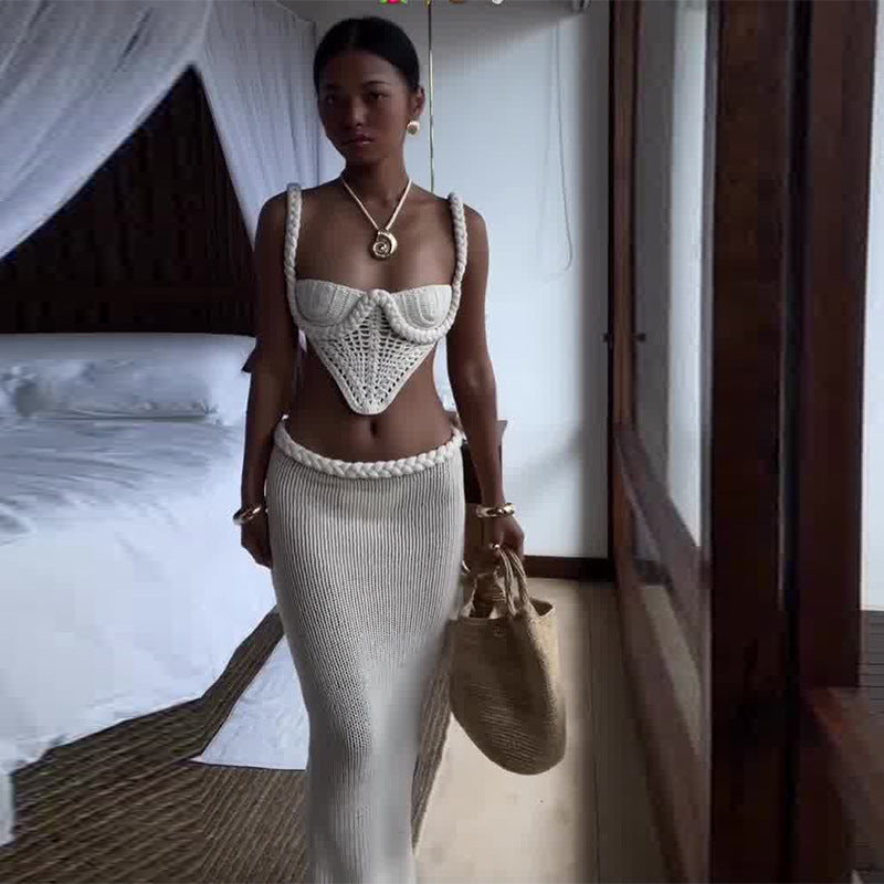 Square Collar Knit Set