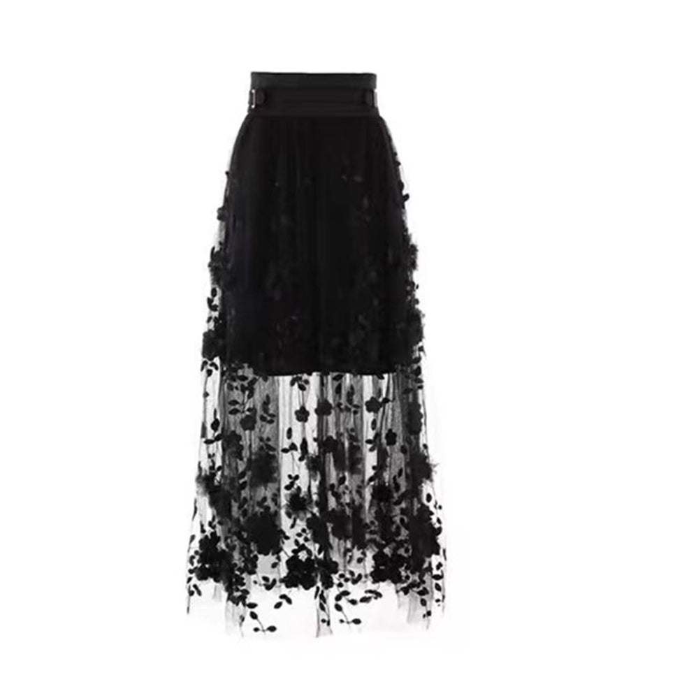 Classic High Waist Long Skirt