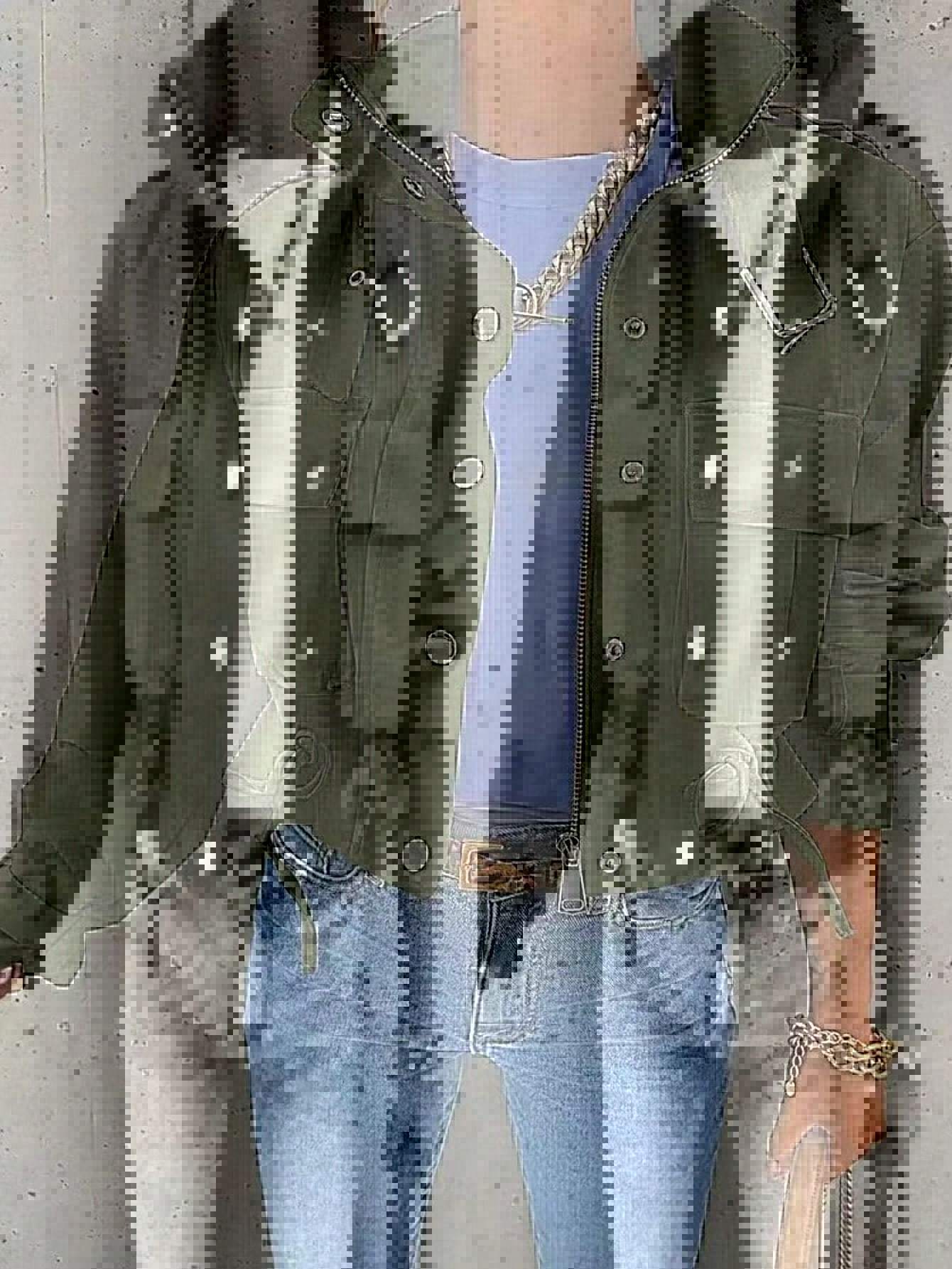 Single-Breasted Zipper Coat