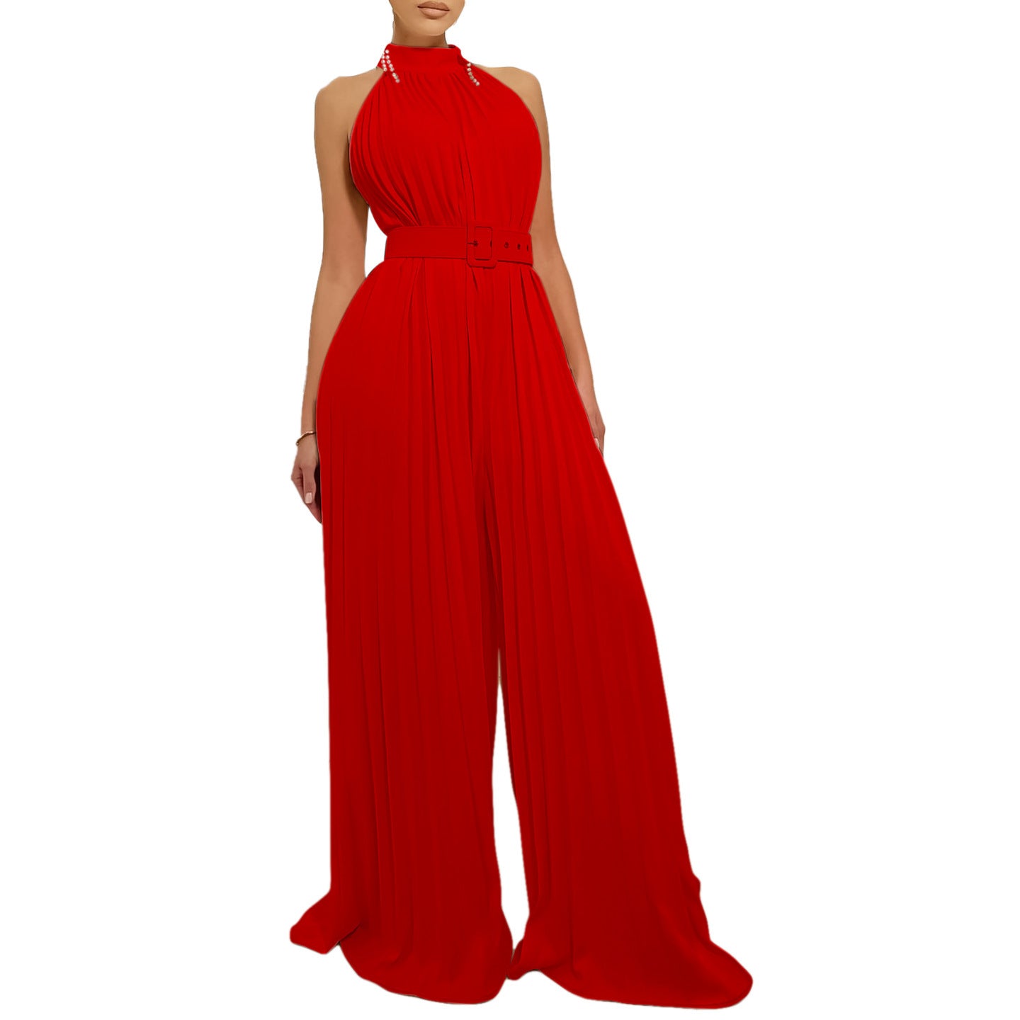 Sexy Sleeveless Wide-Leg Jumpsuit