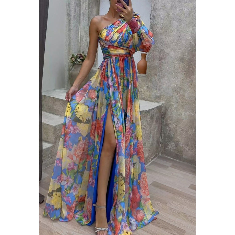 Floral Print Split Maxi Dress