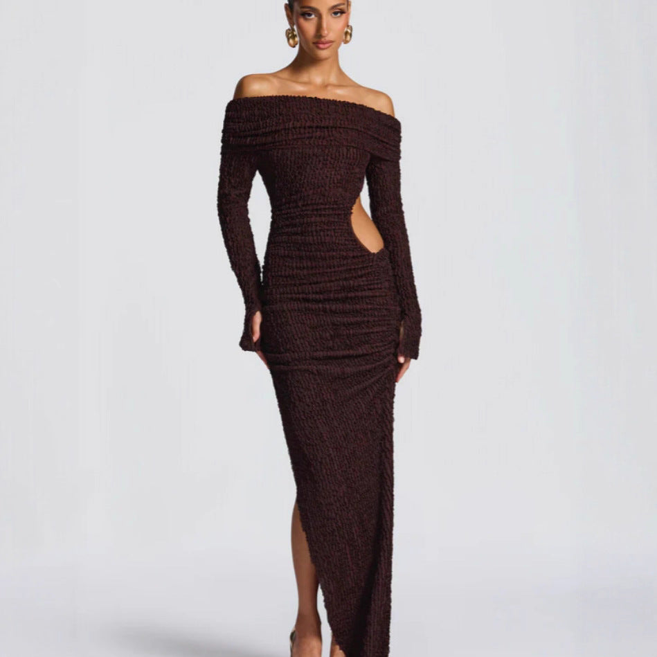 Off Shoulder Hollow Dress