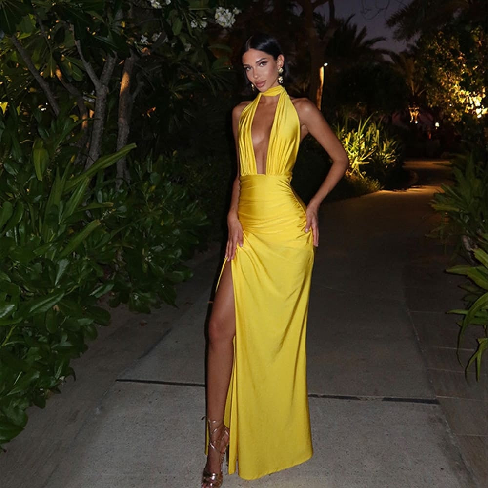 Halter Backless Maxi Dress
