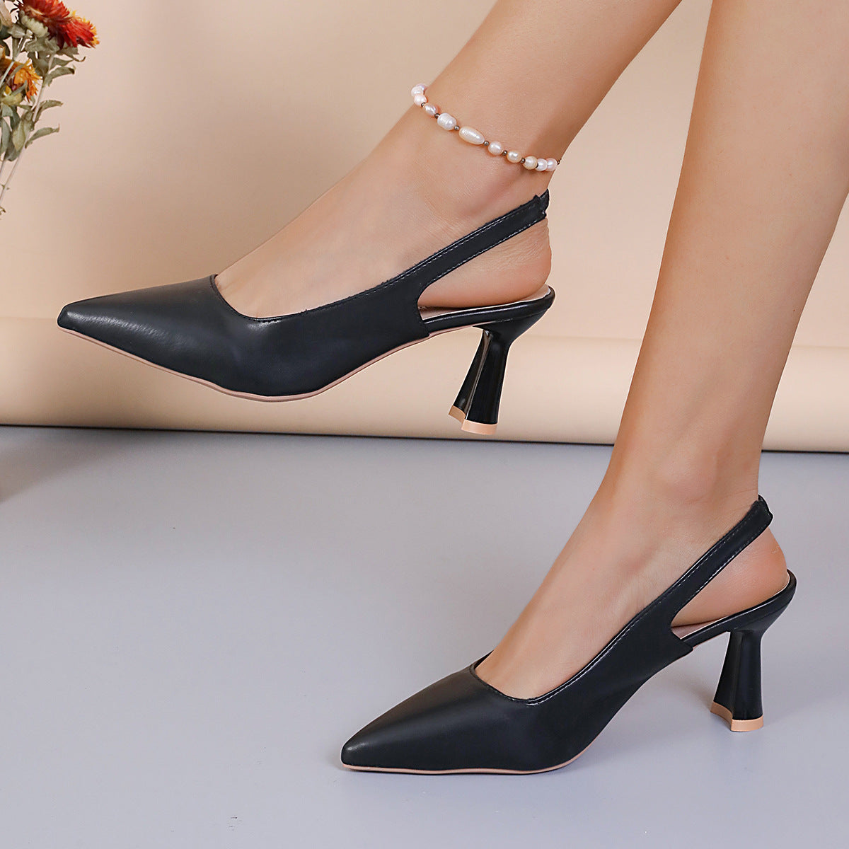 Sling back Pointed High Heel Stilettos
