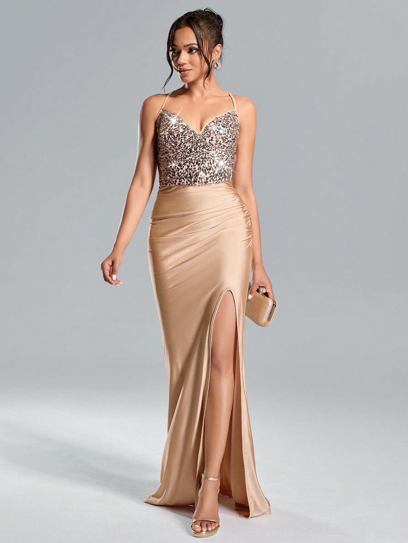 Elegant Backless Halter Evening Gown