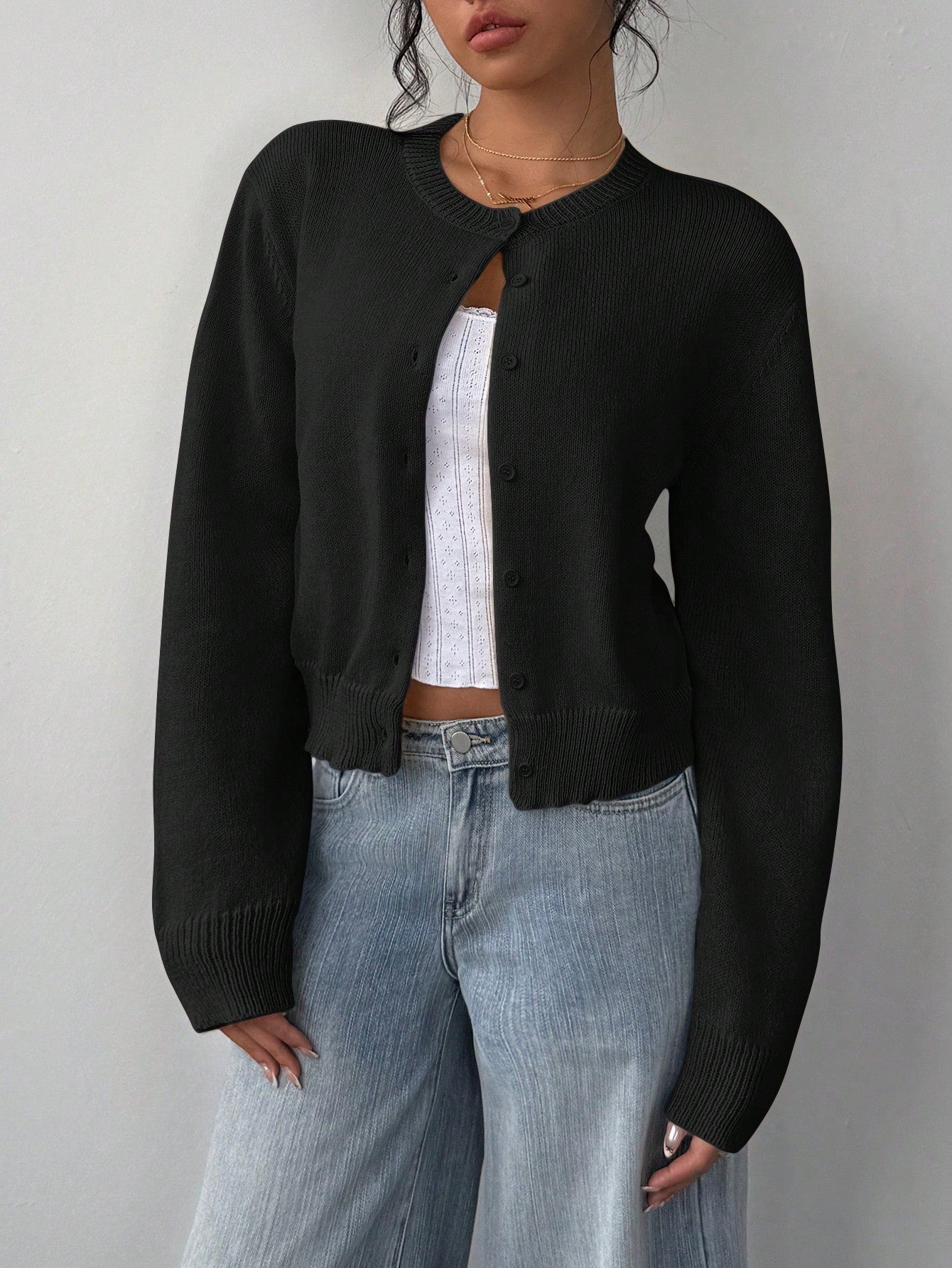 Chic Long Sleeve Knit Cardigan Sweater