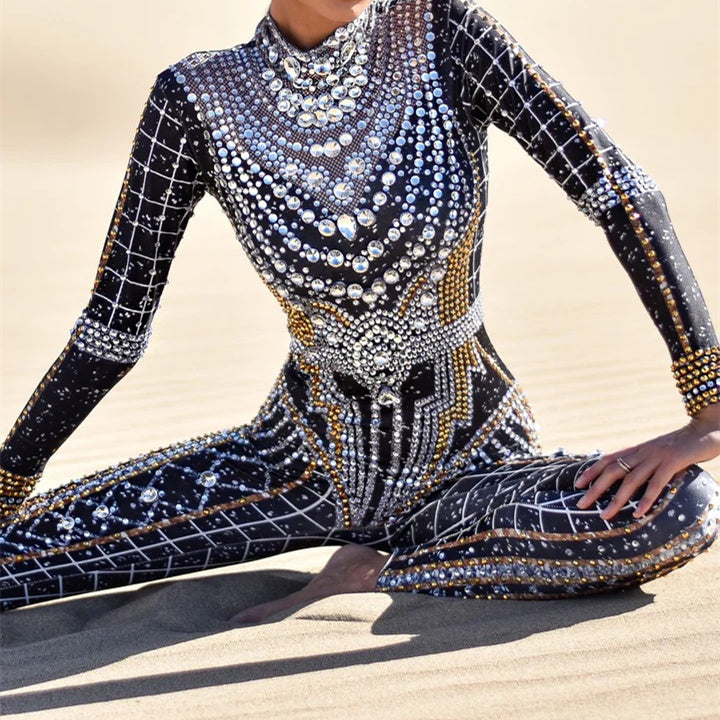 Casual Rhinestone Women's Fashion Jumpsuit