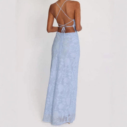 Floral Cutback Strapless Evening Gown