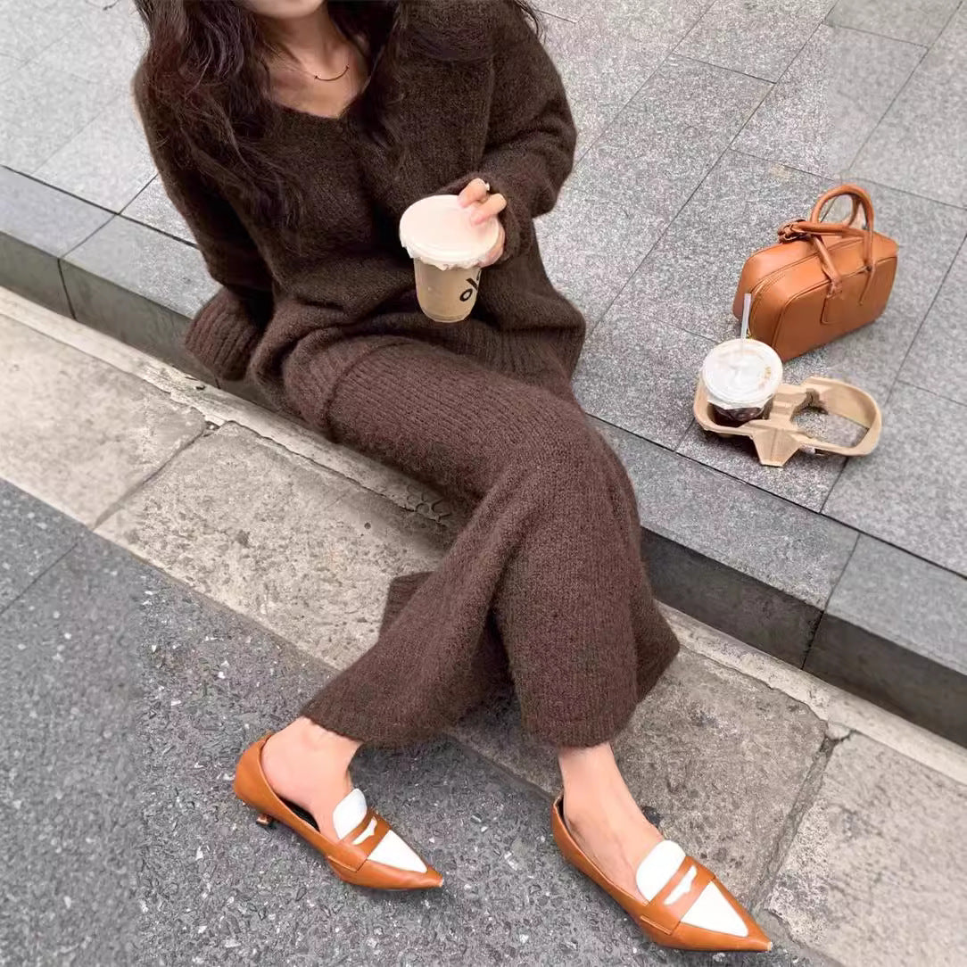 Korean Lazy Sweater Skirt Set