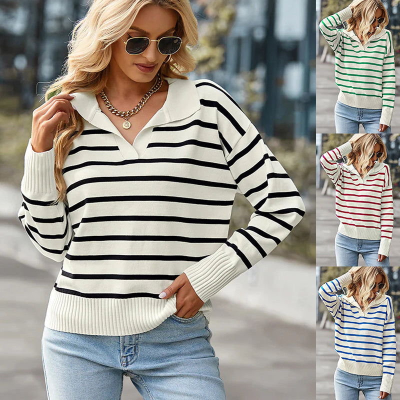 Striped V-Neck Sweater