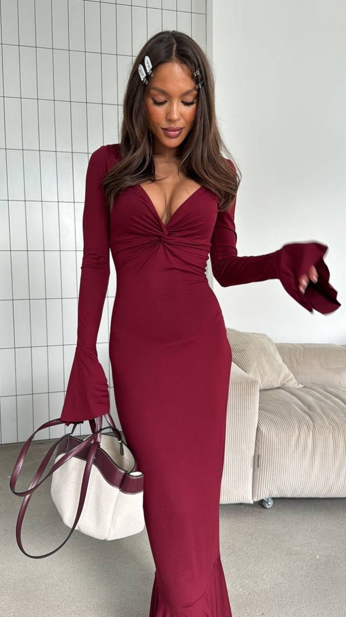 V-neck Elegant Ins Ruffle Sleeve Long Sleeve
