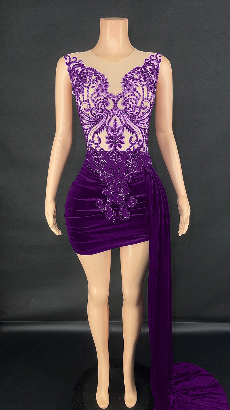 Elegant Side Trailing Skirt Dress