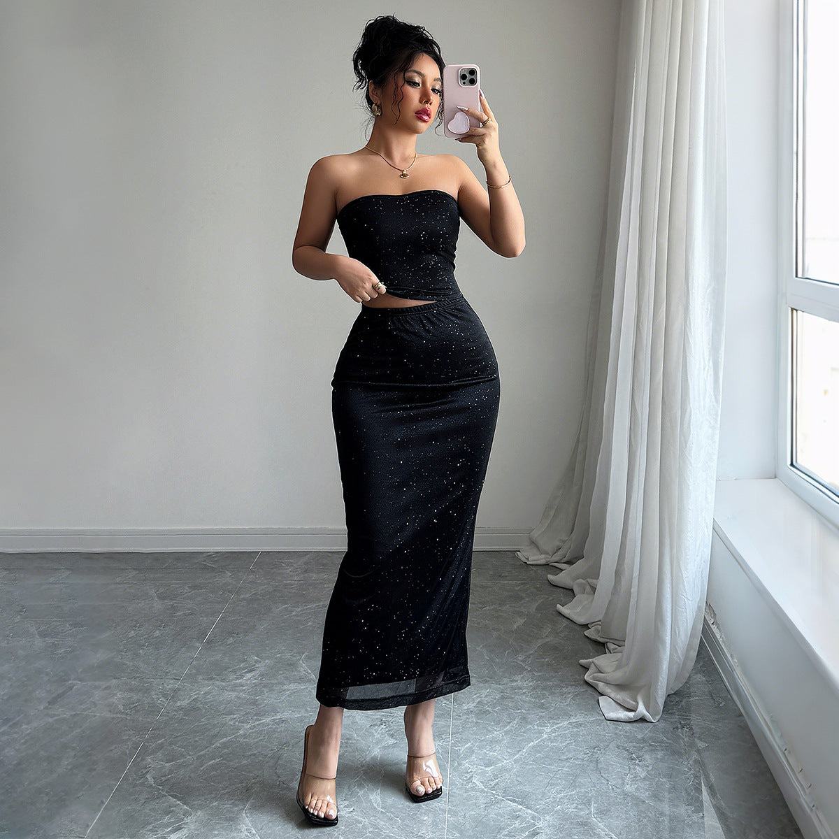 Elegant Tube Top Skirt Set